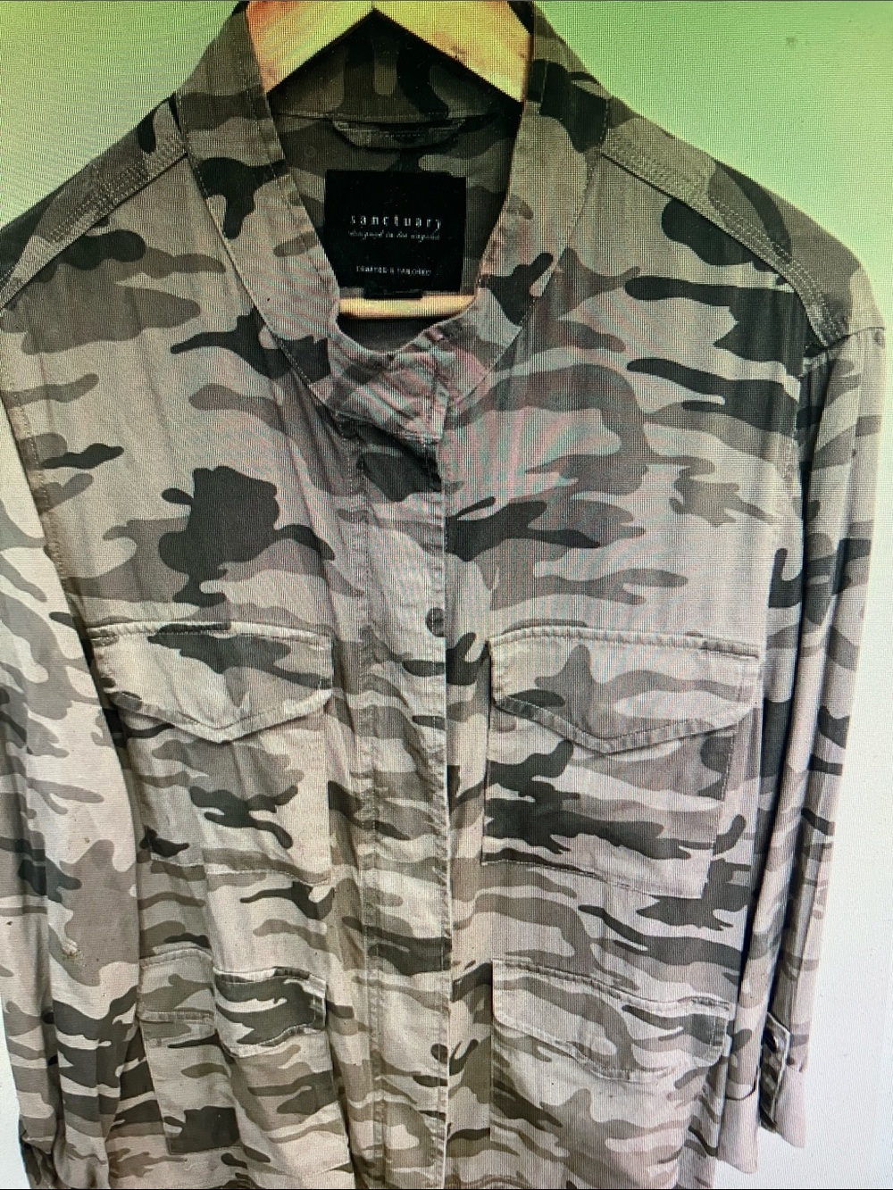 Sanctuary Camo Utility Jacket in Olive & Gray